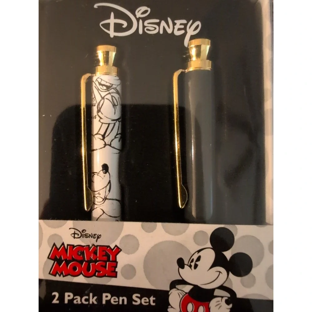 BRAND NEW VINTAGE WALT DISNEY'S MICKEY MOUSE BALLPOINT 2 Pack Pen Set